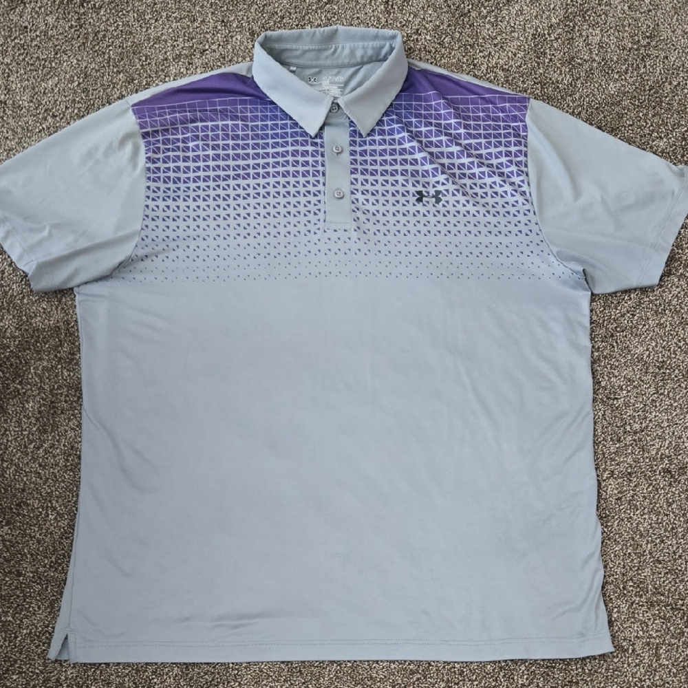 Under Armour Purple and Gray Polo Shirt with Gradient Dots